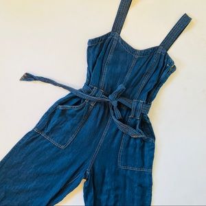 Refuge Tie Waist jumpsuit with wide leg